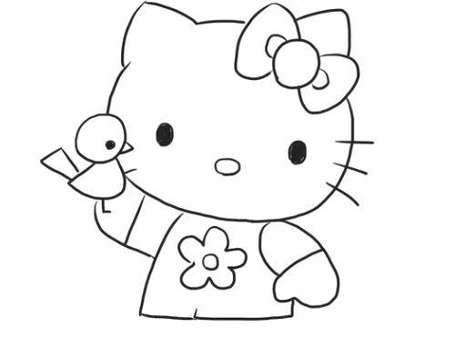 凯蒂猫简单的简笔画步骤适合孩子画的卡通凯蒂猫简笔画亲亲宝贝网