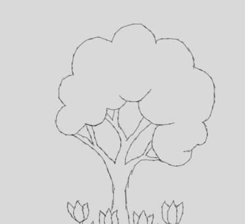 简笔画大树和小花是怎么画的