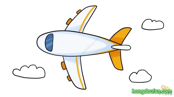大客机直升飞机迷你小飞机卡通儿童简笔画5架小飞机一起来跟着