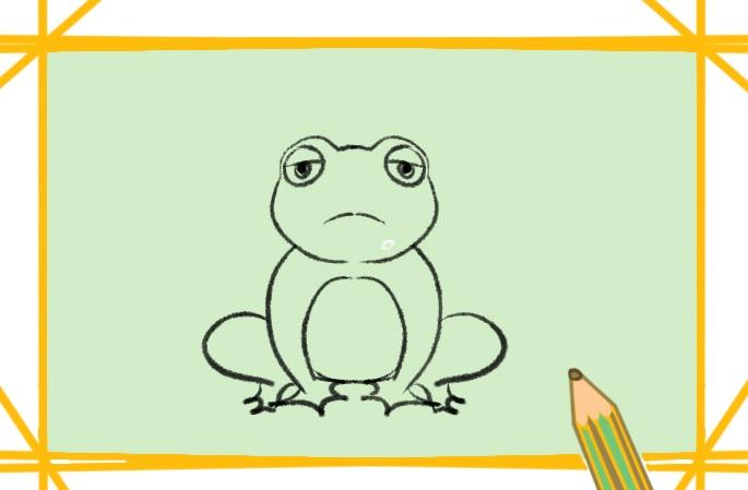 困倦的青蛙简笔画教程步骤图片