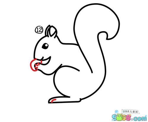 小松鼠蹦跳着说可爱的小松鼠简笔画的画法