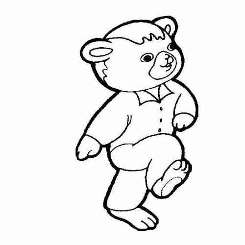 抬腿走路的卡通小熊简笔画图片
