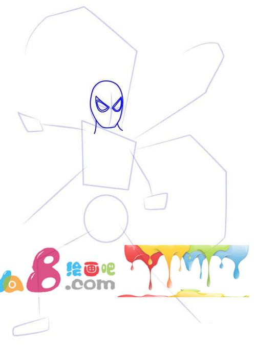 超帅蜘蛛侠简笔画步骤画法图片大全怎么画简笔画教程绘画吧-画画