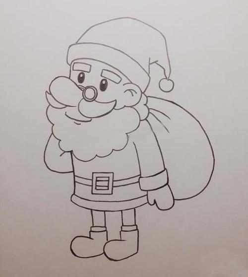 圣诞老人简笔画的画法步骤