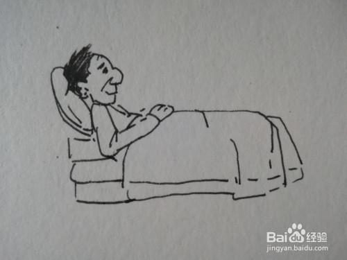 怎么画躺着的病人简笔画