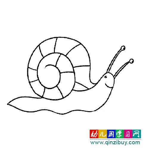 简笔画缓慢爬行的蜗牛 - 幼儿园学习网