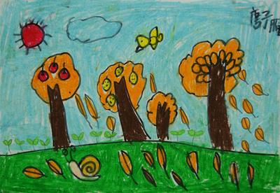 幼儿简笔画秋天的树 秋天大树简笔画图秋天的农家小院风景简笔画图片
