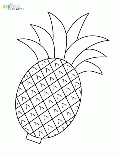 水果填色图菠萝水果简笔画幼儿手工网 - beplaysport