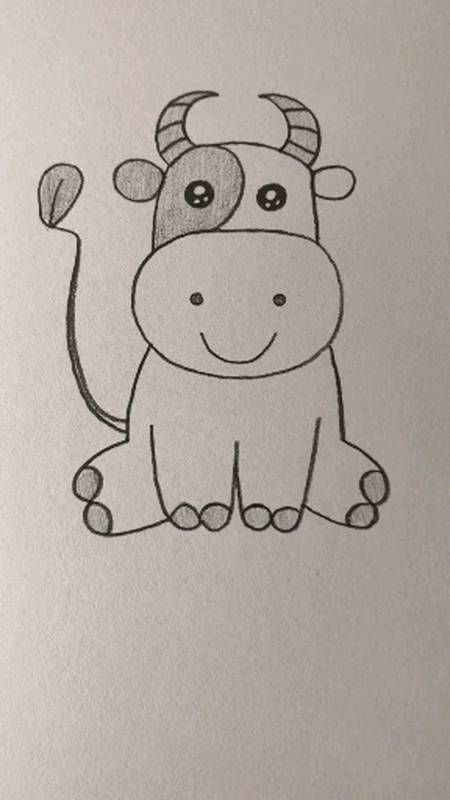音为有你易学简笔简单的简笔画用2021画一个牛.