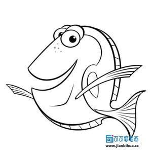 卡通动物鱼简笔画