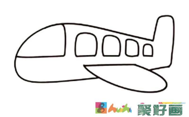 幼儿简笔画飞机的画法步骤图解怎么画简笔画教程