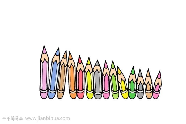 如何画彩色铅笔简笔画学习用品简笔画