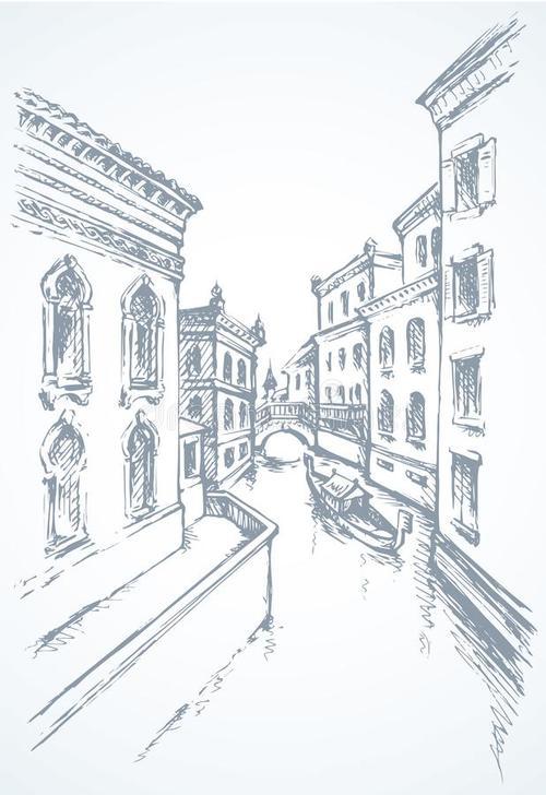 威尼斯的风景简笔画
