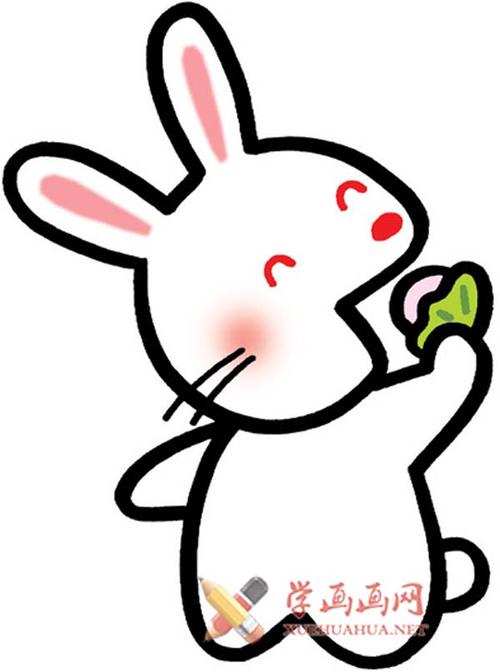 吃东西的卡通小白兔简笔画图片