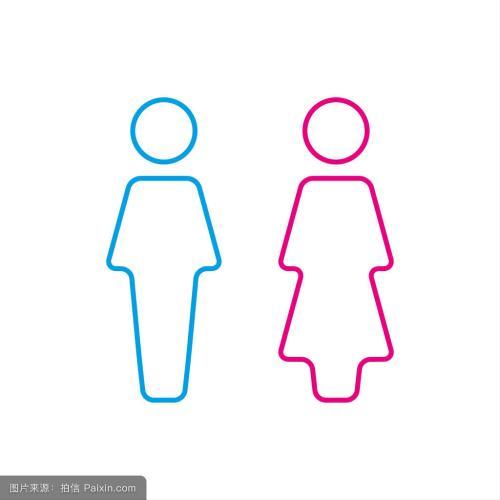 男女卫生间头像标志公共厕所标识简笔画