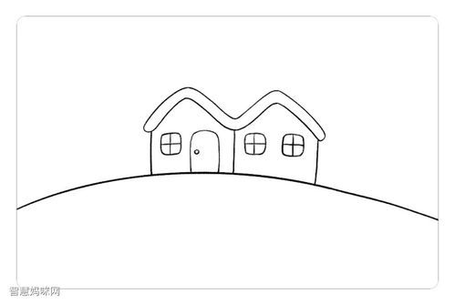 三条竖线画出小房子1. 首先两条m线画出屋顶简笔画作品完成图