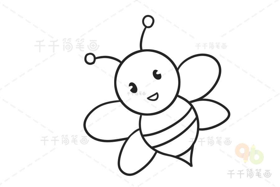 小蜜蜂简笔画分步画法