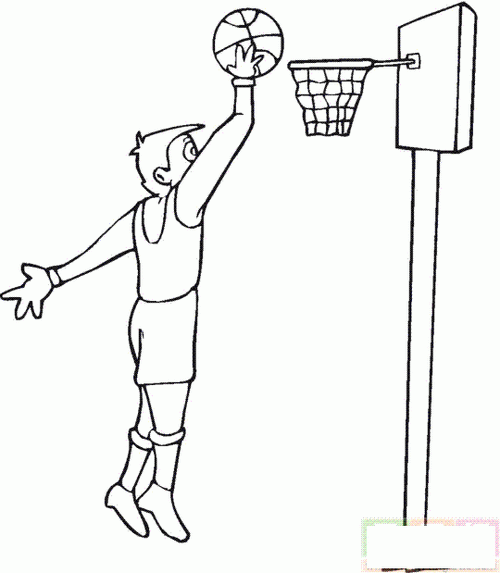 运动员投篮球简笔画