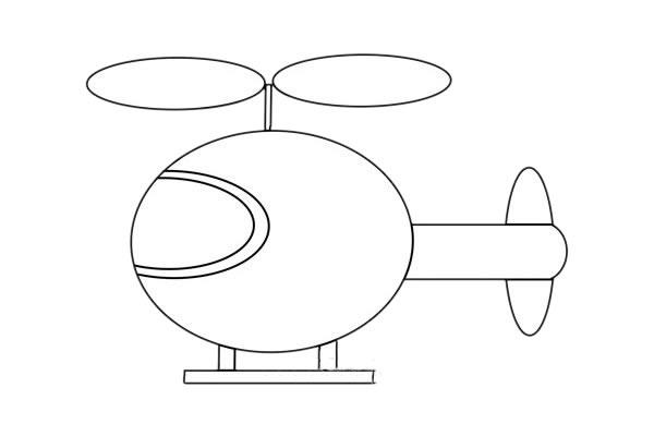 卡通直升机简笔画画法步骤图片