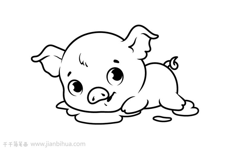 位置艺考-儿童画-儿童画画-简笔画-猪年大吉可爱小猪简笔画猪