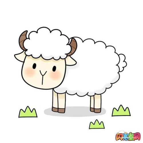 怎么画吃草的羊简笔画