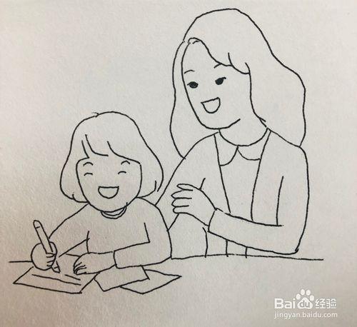 小孩子在做作业简笔画 简笔画图片大全-蒲城教育文学网