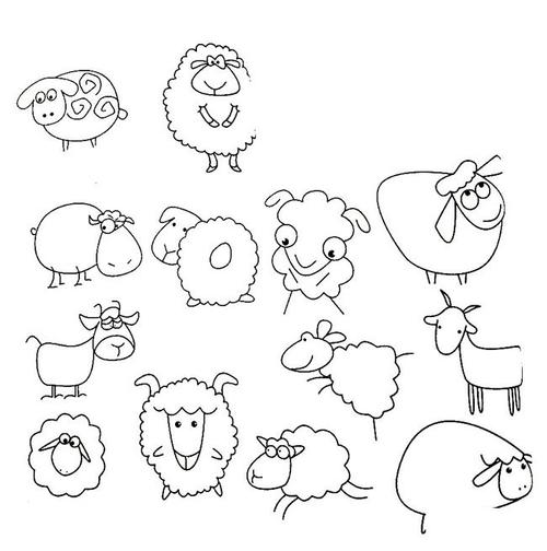 可爱的羊简笔画画法步骤图
