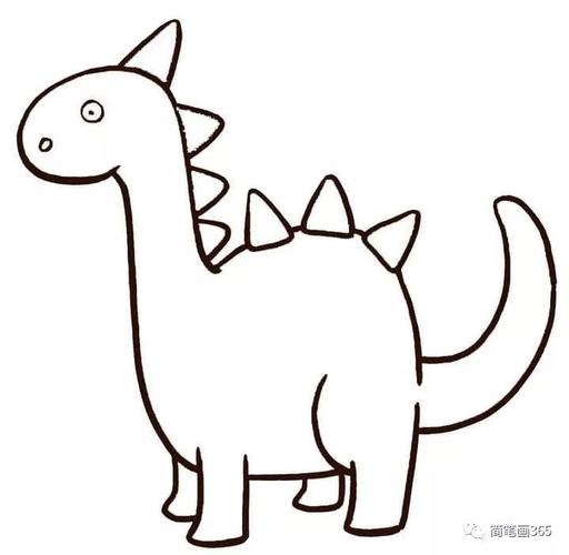 温顺小恐龙恐龙儿童简笔画作品 - 5068儿童网卡通动物图片简笔画图片