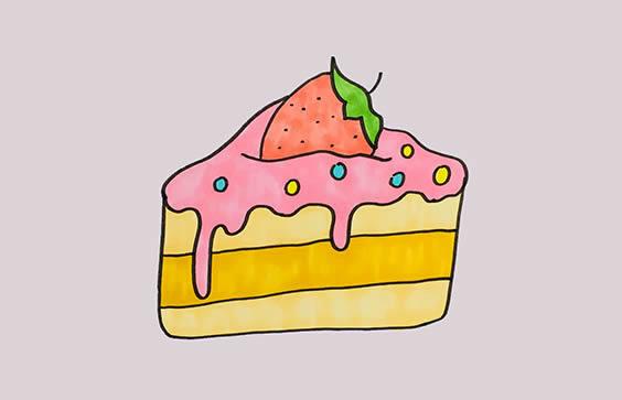 彩色蛋糕怎么画简笔画简单又好看