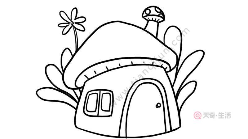 蘑菇房子简笔画 蘑菇房子怎么画
