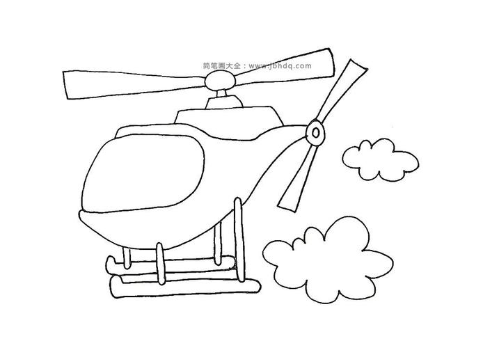 一步一步教你画直升机简笔画交通工具简笔画简笔画大全