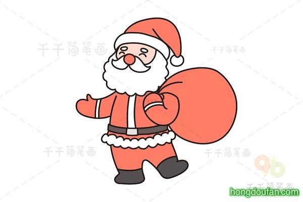 12张红色的卡通圣诞老人儿童卡通简笔画