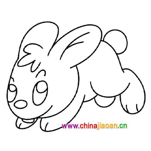 小兔子动物简笔画1