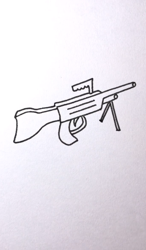 怎样画枪的简笔画怎么画步枪铅笔画简笔画武器篇绝地求生98k枪简笔画