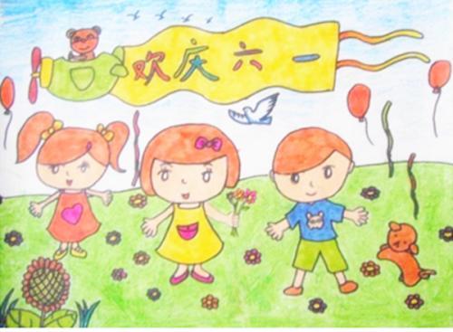庆祝六一儿童节简笔画手抄报内容三联六一儿童节简笔画图片大全集