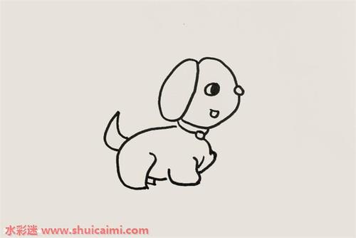 小狗怎么画 小狗简笔画简单易画彩色 - 水彩迷