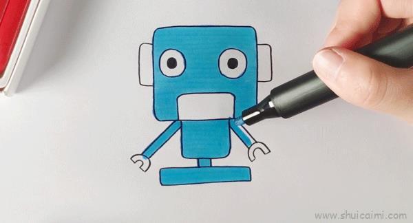 机器人儿童画怎么画机器人简笔画简单
