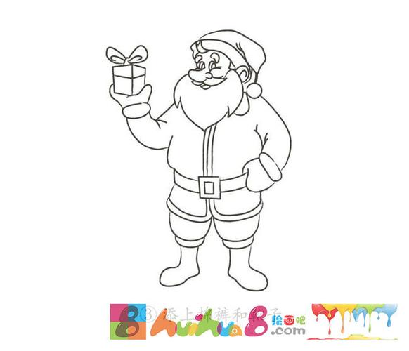 圣诞老人的画法简笔画图片怎么画简笔画教程绘画吧