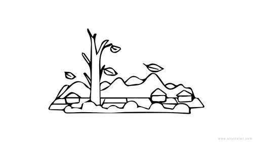 首先画出干枯的枝干和落叶这一篇文章告诉你秋天风景简笔画怎么画让