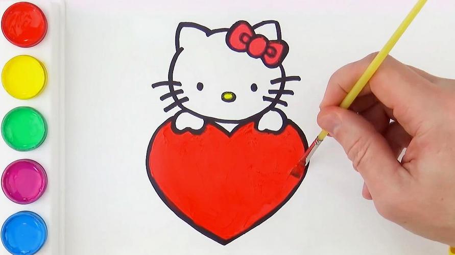 好看视频-教你画一只可爱的hello kitty一分钟kitty猫卡通简笔画教程