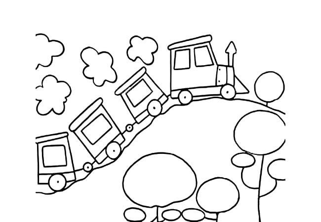 相关交通工具简笔画栏目里的卡通小火车简笔画少儿简笔画幼儿简笔画